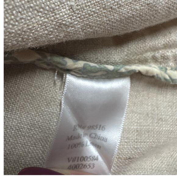 Coldwater Creek Oatmeal Tan Linen Blazer Jacket Women 14 - Picture 7 of 8